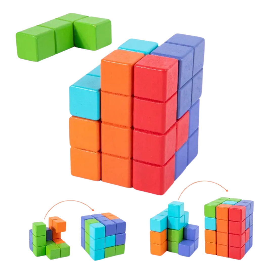 Tabla Dificultad Multijugador Tetris Elefante Madera 5 EN 1