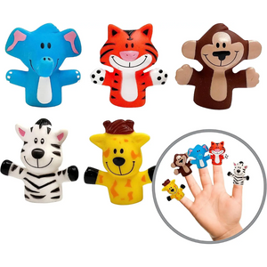 Titeres Animales Salvajes Coloridos Lindos Aprendizaje Niños Contar