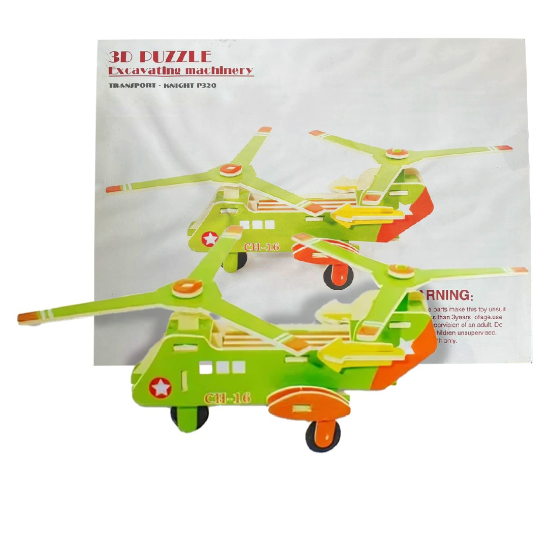 Rompecabezas 3D Aeroplano Helicóptero Aéreo Colorido