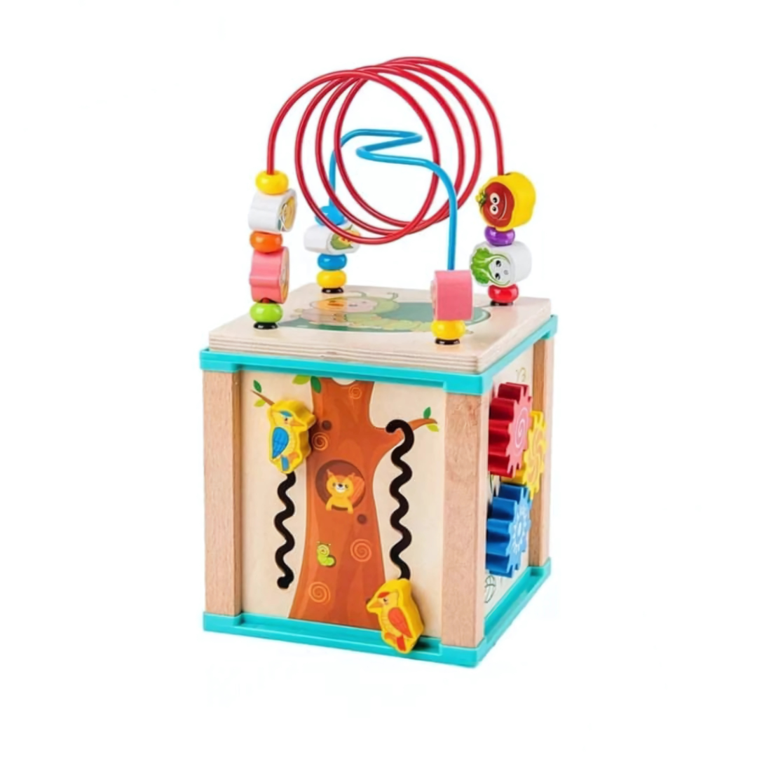 Cubo Multifuncional con Accesorios Sensorial Habilidades Motrices