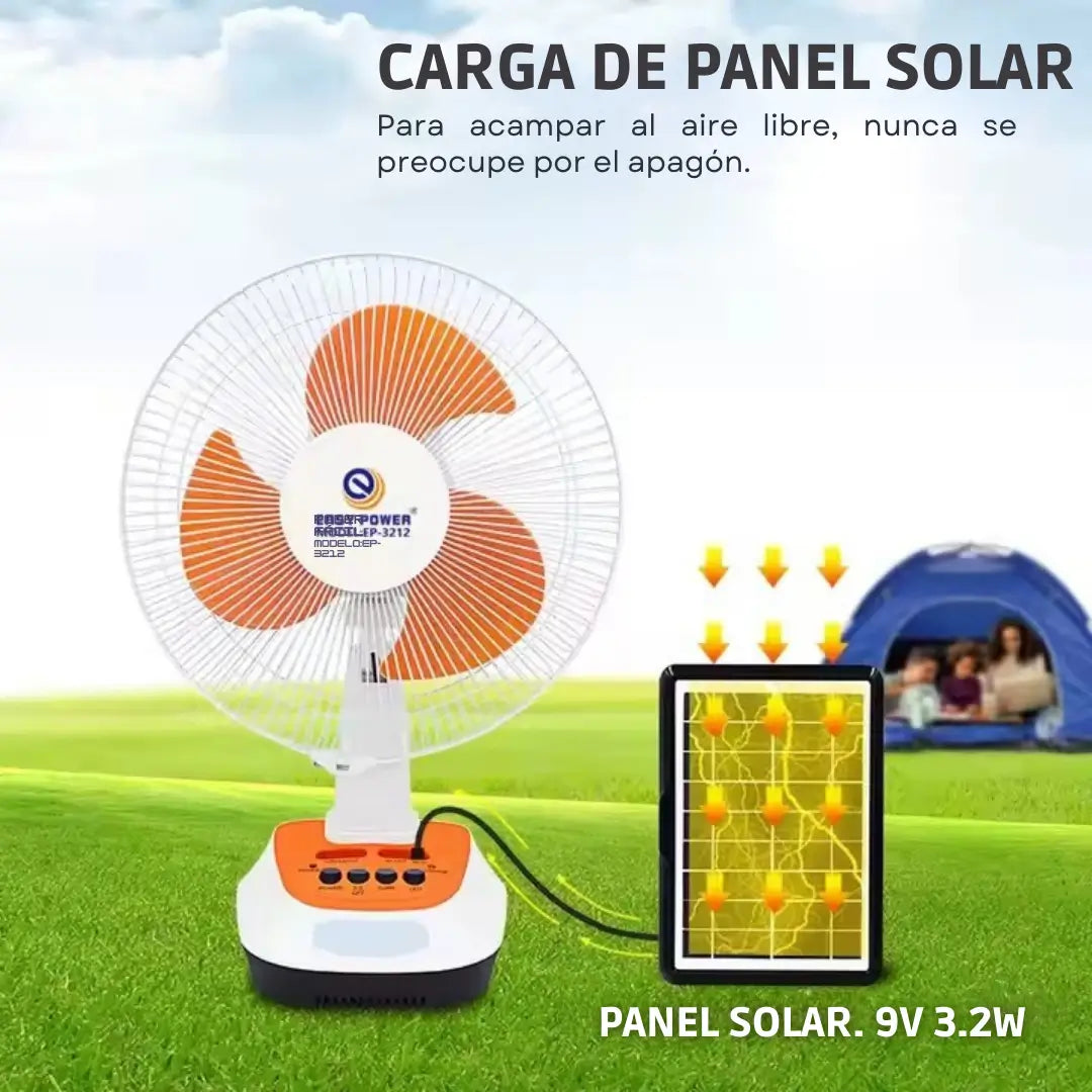 Ventilador Con Carga de Panel Solar