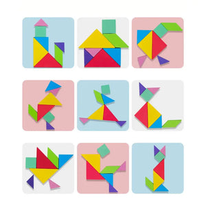 Libro Con Tangram Magnético Fichas Madera Varios Estilos