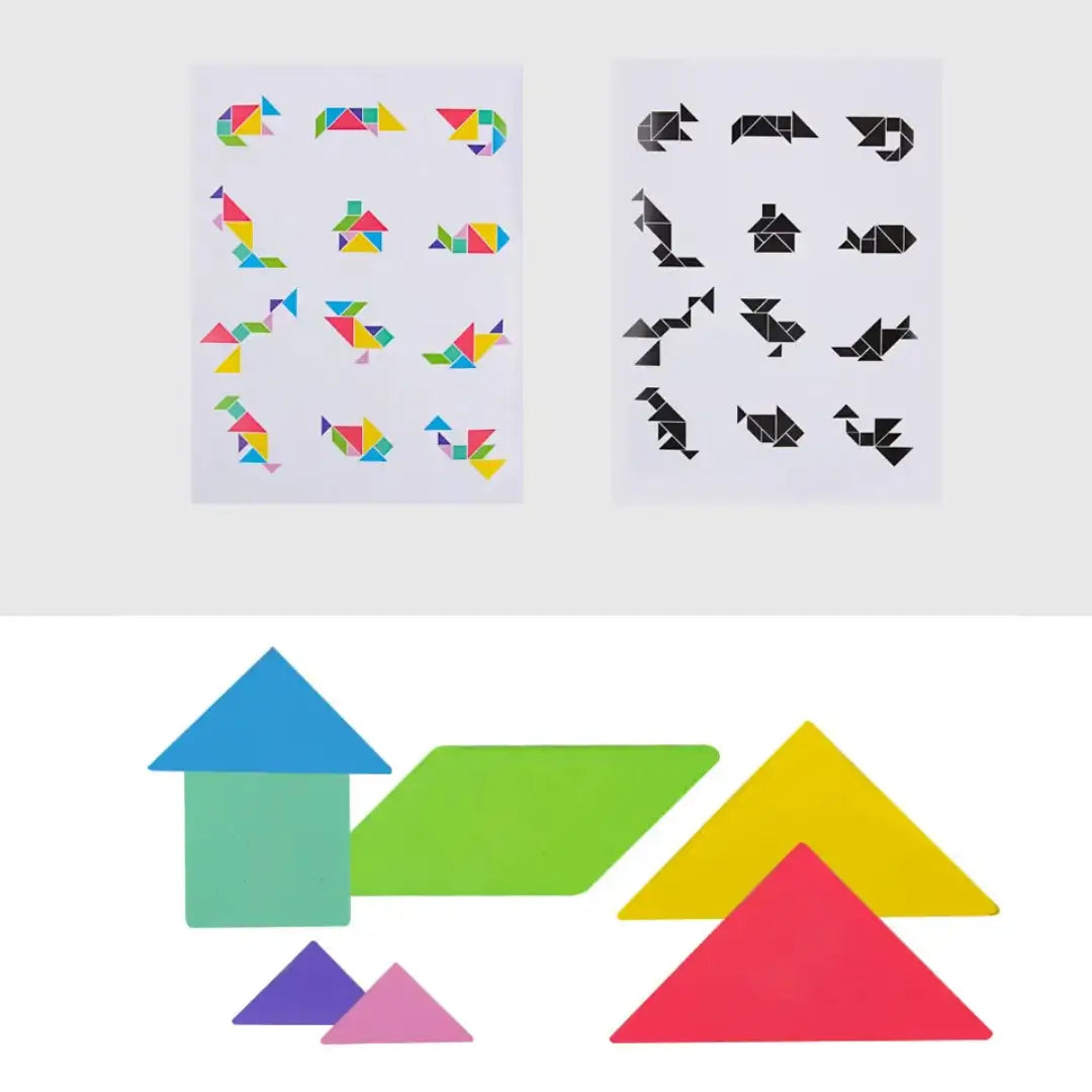 Libro Con Tangram Magnético Fichas Madera Varios Estilos