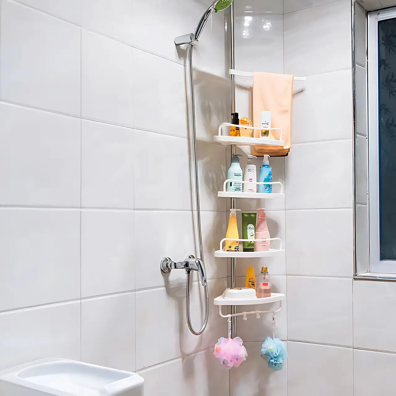 Estantería Esquinera de Baño Acero Inoxidable Diseño Elegante - 4 Niveles