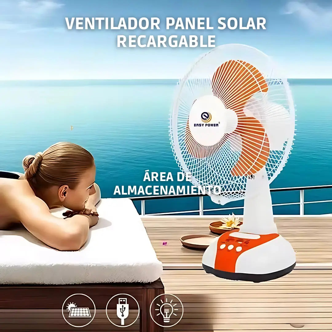 Ventilador Con Carga de Panel Solar
