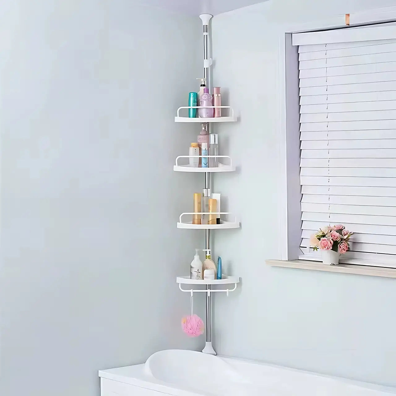 Estantería Esquinera de Baño Acero Inoxidable Diseño Elegante - 4 Niveles