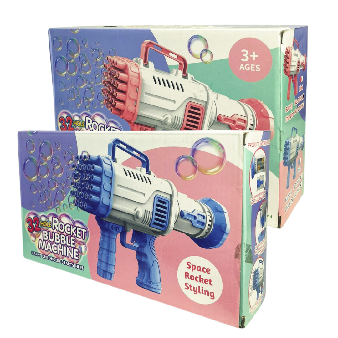 Bazooka Pistola Burbujas Gran Cantidad Bandeja Liquido