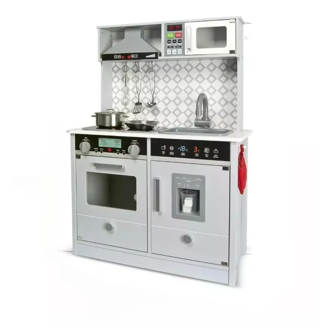 Cocina de Juguete en Madera Accesorios Blanco