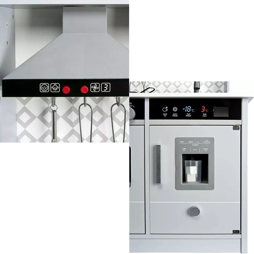 Cocina de Juguete en Madera Accesorios Blanco