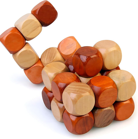 Cubo Rompecabezas Madera Serpiente Tira