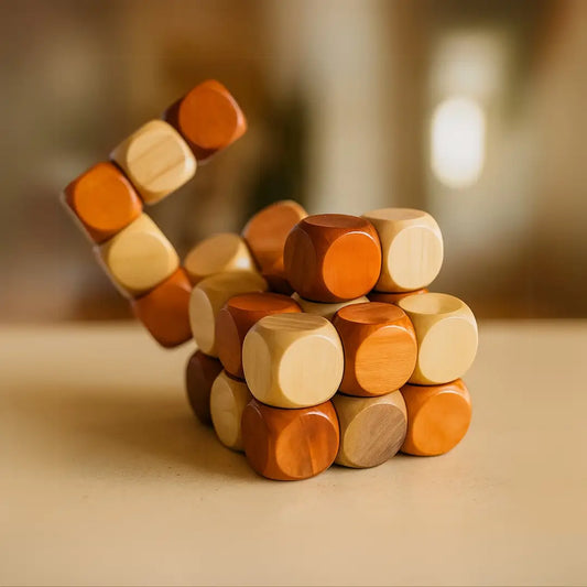 Cubo Rompecabezas Madera Serpiente Tira