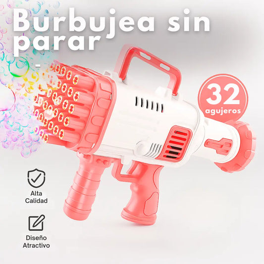 Bazooka Pistola Burbujas Gran Cantidad Bandeja Liquido