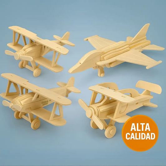 Rompecabezas 3D Coleccionables Aviones Madera