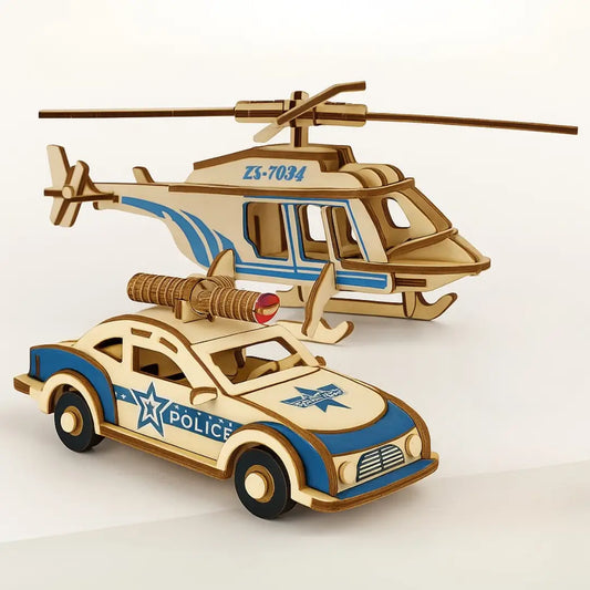 Set Rompecabezas Coleccionables 3D Madera Policía