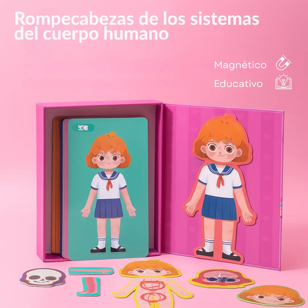 Rompecabezas Magnetico cuerpo humano niña
