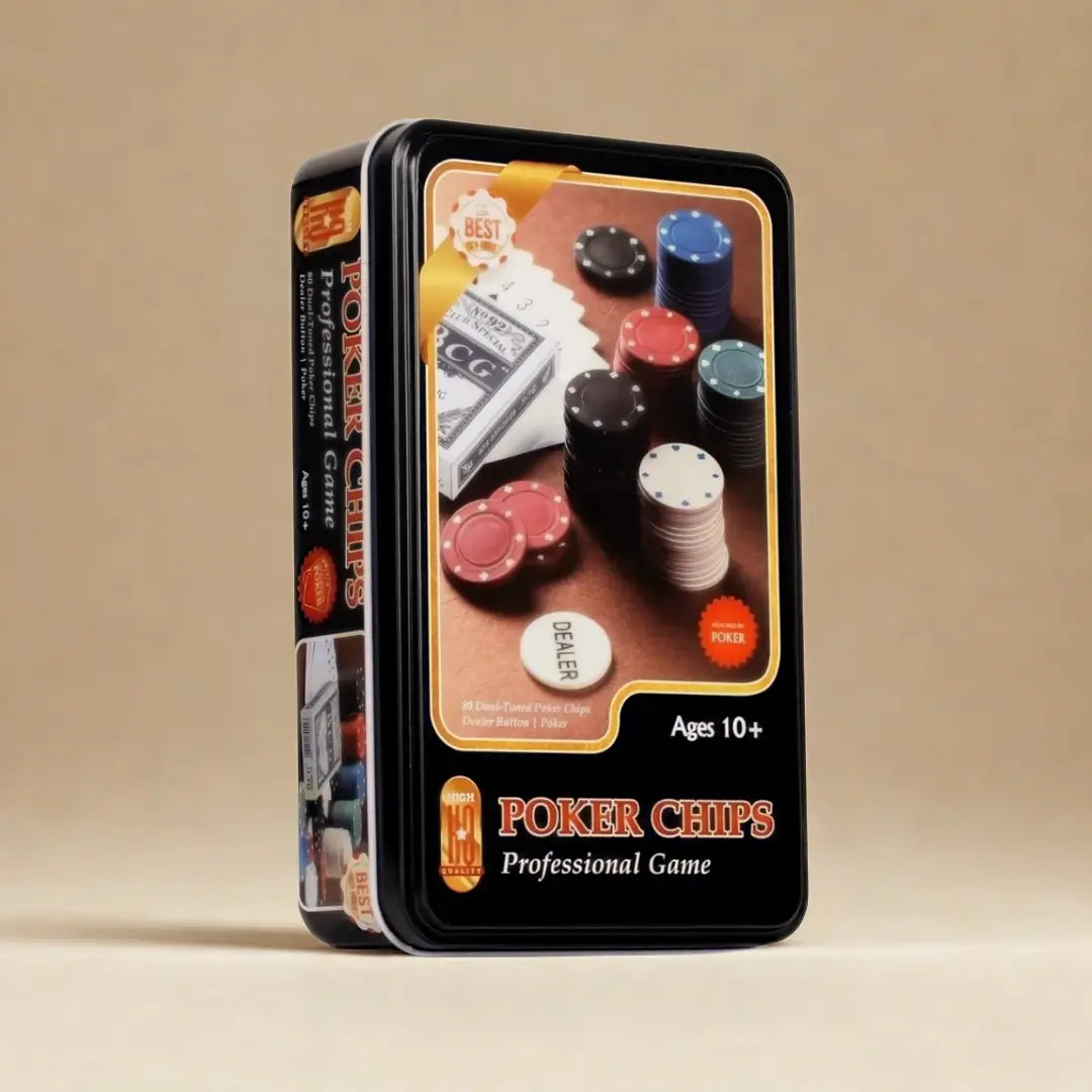 Juego de mesa Casino Poker 80 Chips Caja Metálica
